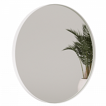 Круглое зеркало в белой металлической раме RADIANTE M D80 см