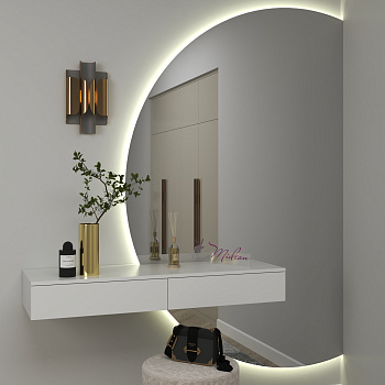 Зеркало с подсветкой с белой консолью «Radiant double side» Зеркало с подсветкой с белой консолью «Radiant double side»