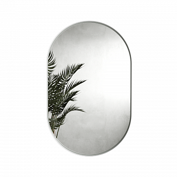 Овальное зеркало в белой металлической раме «Прометей» S 81 см