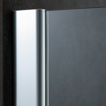 Стеклянная перегородка в душевую нишу с распашной дверью и добором Стеклянная перегородка в душевую нишу с распашной дверью и добором