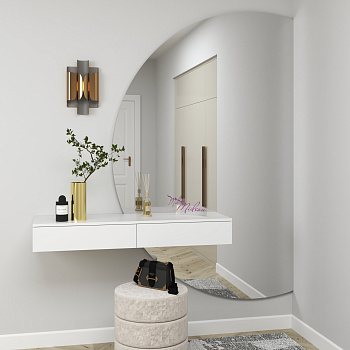 Зеркало с подсветкой с белой консолью «Radiant double side» Зеркало с подсветкой с белой консолью «Radiant double side»