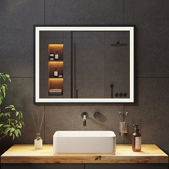 Зеркало с подсветкой в чёрной раме Black Aluminium Зеркало с подсветкой в чёрной раме Black Aluminium