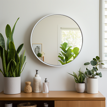 Круглое зеркало Verte в белой раме Круглое зеркало Verte в белой раме