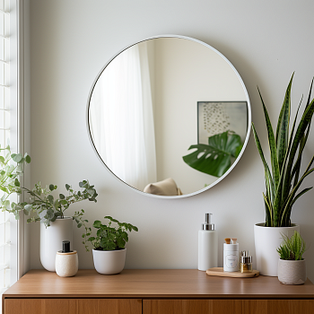 Круглое зеркало Verte в белой раме Круглое зеркало Verte в белой раме